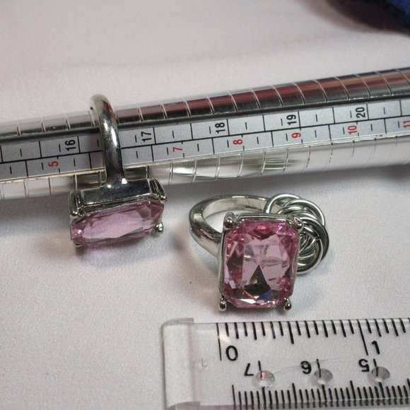 Set of 2 Pink and Silver Fidget Rings - Picture 7 of 9